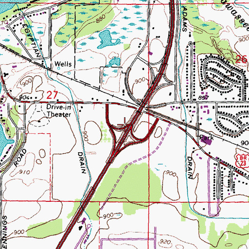 Topographic Map of Interchange 79, MI