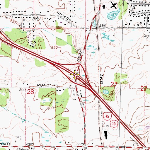 Topographic Map of Interchange 108, MI