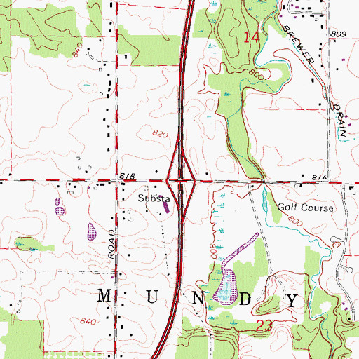 Topographic Map of Interchange 88, MI