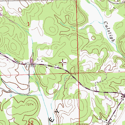 Topographic Map of Broomtown Census Designated Place, AL