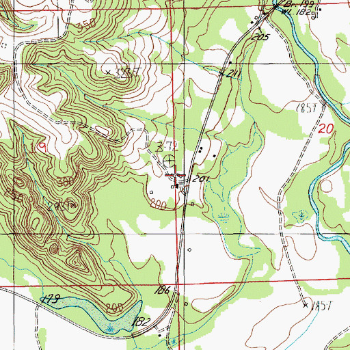 Topographic Map of Emerald Mountain Census Designated Place, AL