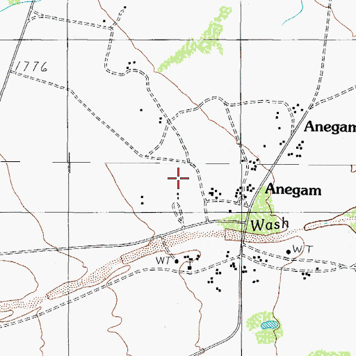 Topographic Map of Anegam Census Designated Place, AZ