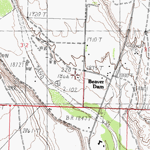 Topographic Map of Beaver Dam Census Designated Place, AZ