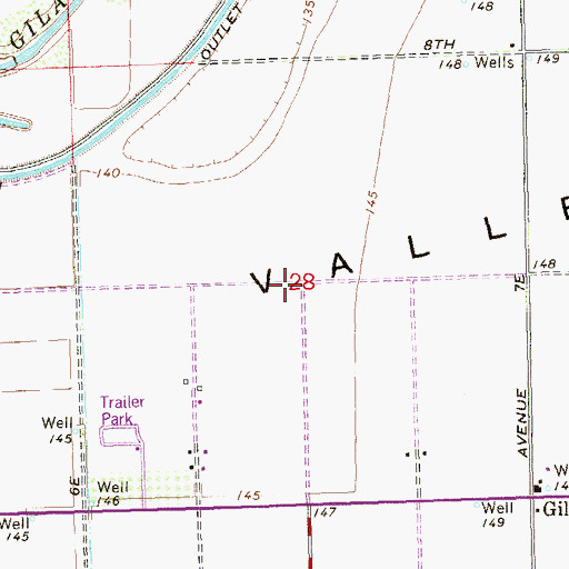Topographic Map of El Prado Estates Census Designated Place, AZ