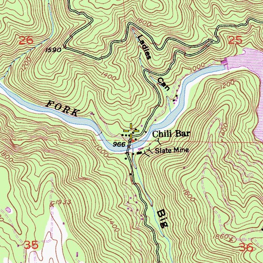 Topographic Map of Chili Bar, CA