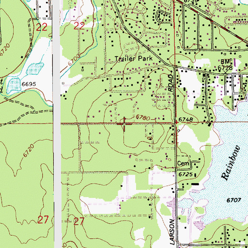 Topographic Map of Lake of the Woods Census Designated Place, AZ