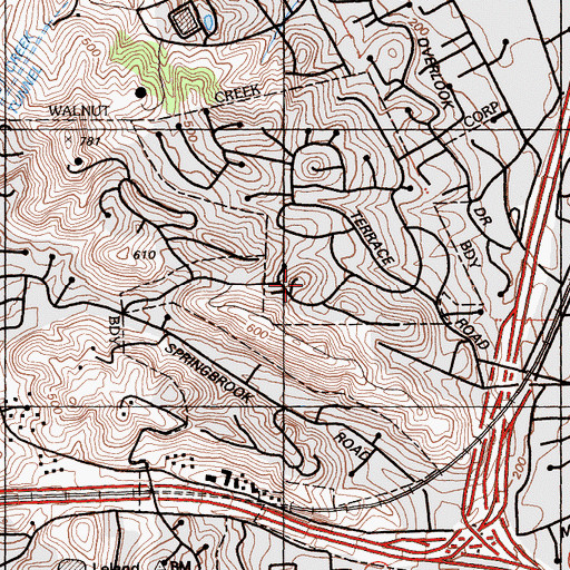 Topographic Map of Acalanes Ridge Census Designated Place, CA