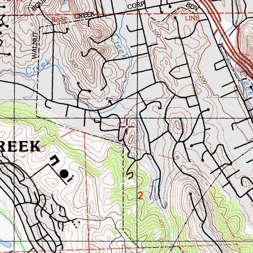 Topographic Map of Castle Hill Census Designated Place, CA