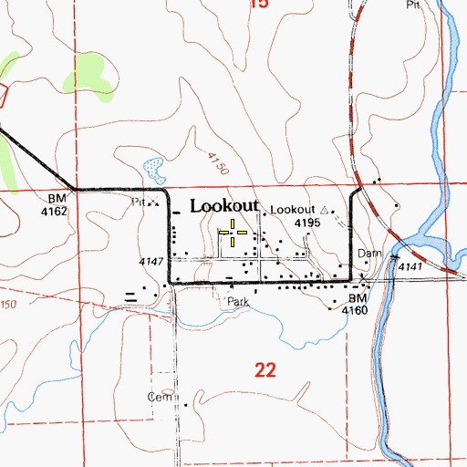 Topographic Map of Lookout Census Designated Place, CA