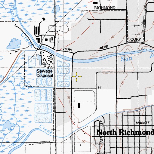 Topographic Map of North Richmond Census Designated Place, CA