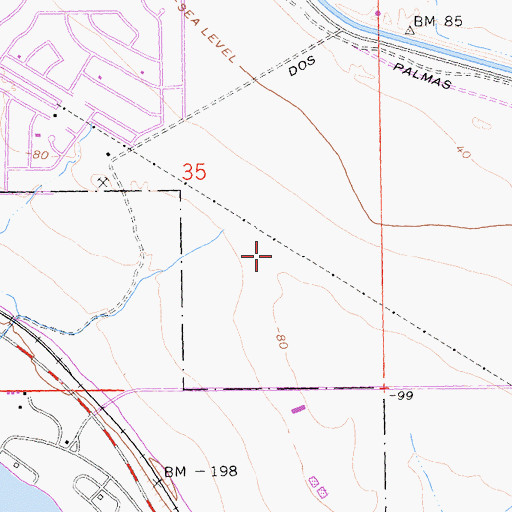 Topographic Map of North Shore Census Designated Place, CA