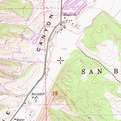 Topographic Map of Pine Canyon Census Designated Place, CA