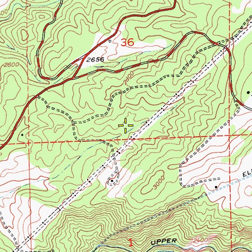 Topographic Map of Red Corral Census Designated Place, CA