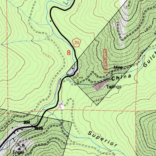 Topographic Map of China Gulch, CA