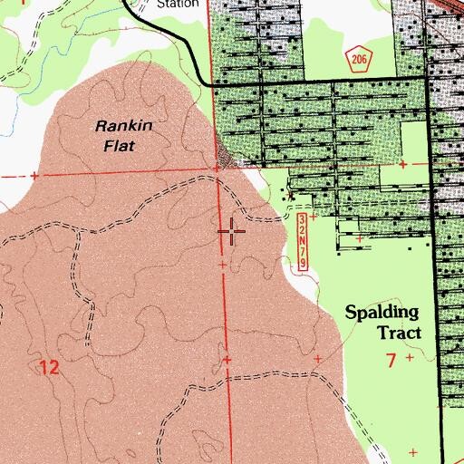 Topographic Map of Spaulding Census Designated Place, CA