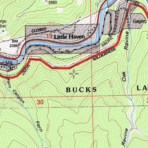 Topographic Map of Feather River Canyon Division, CA