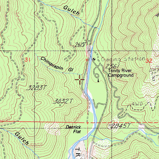 Topographic Map of Chinquapin Gulch, CA