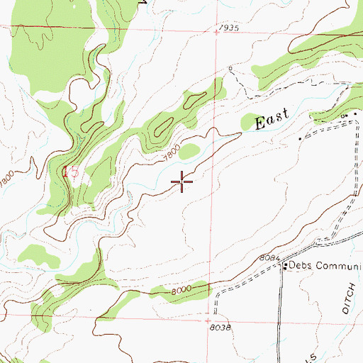 Topographic Map of Piedra Census Designated Place, CO