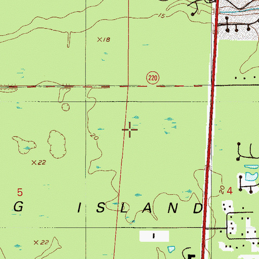 Topographic Map of Fleming Island Census Designated Place, FL