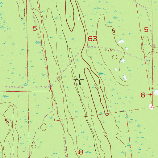 Topographic Map of Nocatee Census Designated Place, FL