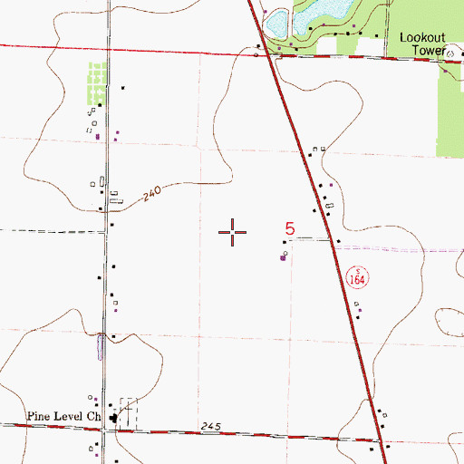 Topographic Map of Pine Level Census Designated Place, FL