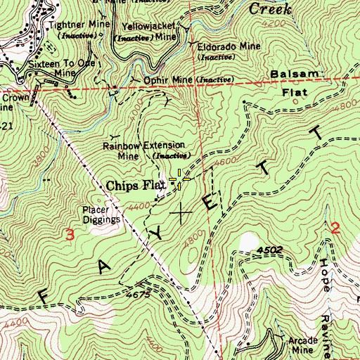 Topographic Map of Chips Flat, CA