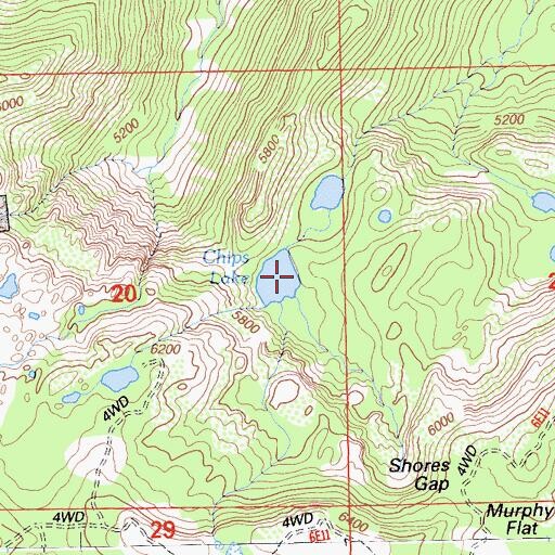 Topographic Map of Chips Lake, CA