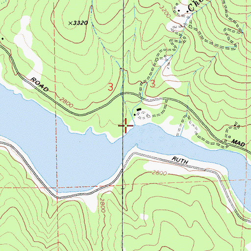 Topographic Map of Choptoy Creek, CA