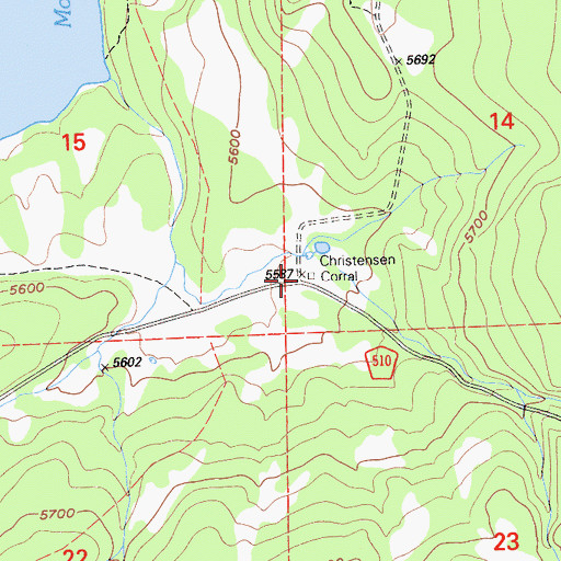 Topographic Map of Christensen Corral, CA