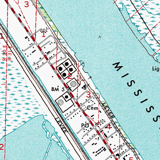 Topographic Map of Venice Census Designated Place, LA