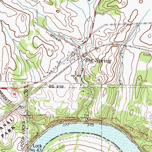 Topographic Map of Big Spring Census Designated Place, MD