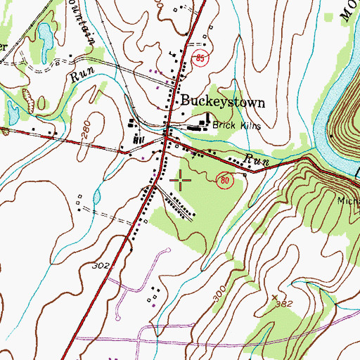 Topographic Map of Buckeystown Census Designated Place, MD