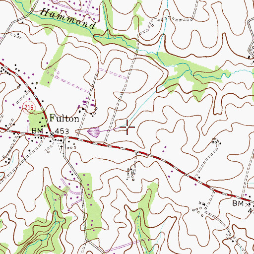 Topographic Map of Fulton Census Designated Place, MD
