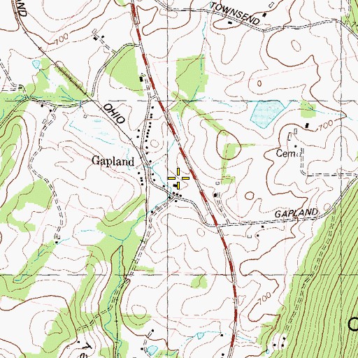 Topographic Map of Gapland Census Designated Place, MD