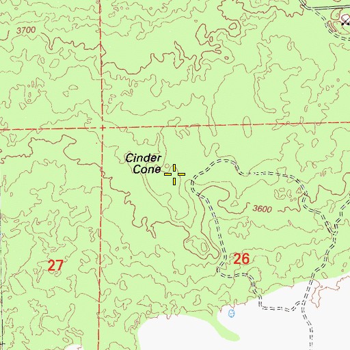 Topographic Map of Cinder Cone, CA