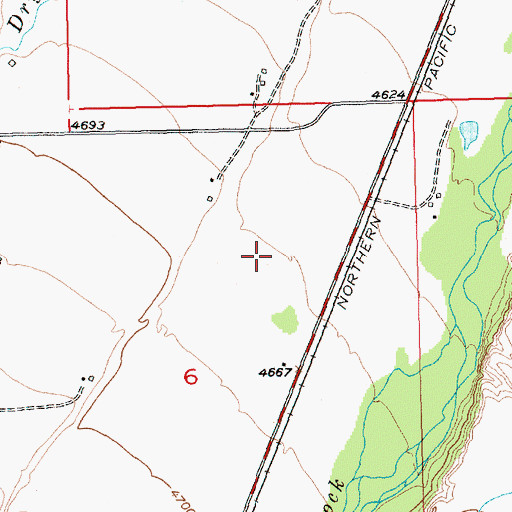 Topographic Map of Roberts Census Designated Place, MT