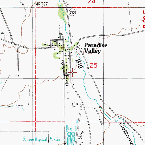 Topographic Map of Paradise Valley Census Designated Place, NV