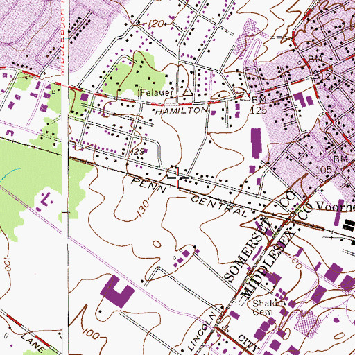 Topographic Map of Voorhees Census Designated Place, NJ
