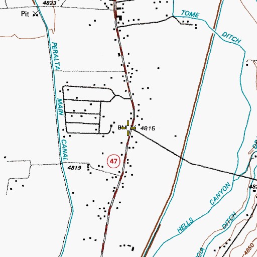 Topographic Map of Adelino Census Designated Place, NM