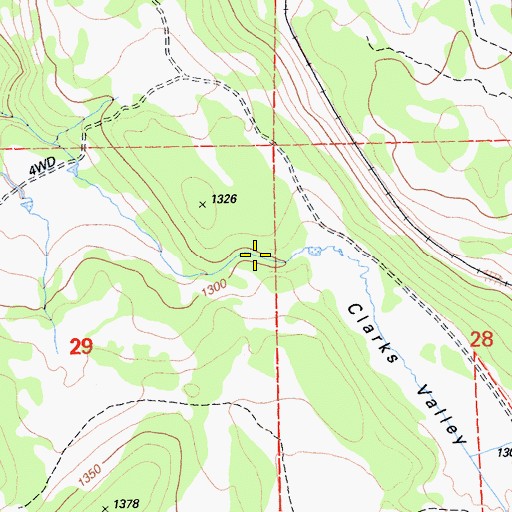 Topographic Map of Clark Valley, CA
