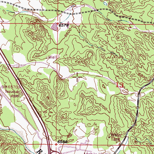 Topographic Map of Peak Place Census Designated Place, NM