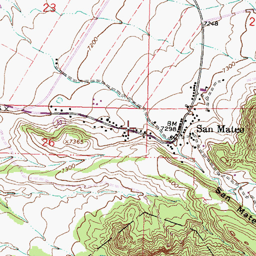 Topographic Map of San Mateo Census Designated Place, NM