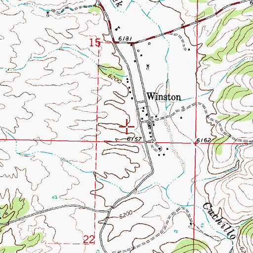 Topographic Map of Winston Census Designated Place, NM
