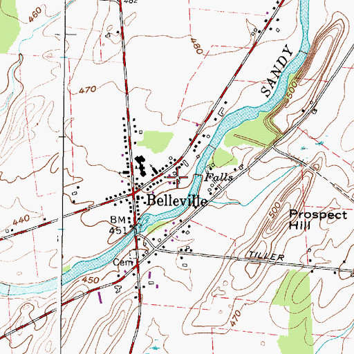 Topographic Map of Belleville Census Designated Place, NY