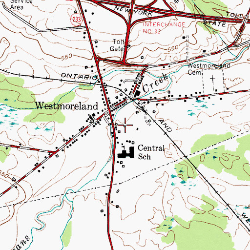 Topographic Map of Westmoreland Census Designated Place, NY