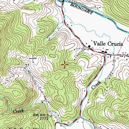 Topographic Map of Valle Crucis Census Designated Place, NC