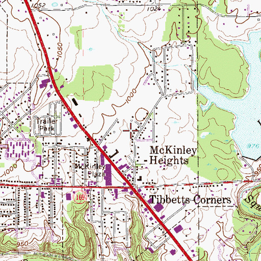 Topographic Map of McKinley Heights Census Designated Place, OH