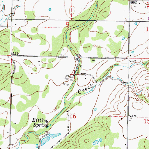 Topographic Map of Wauhillau Census Designated Place, OK