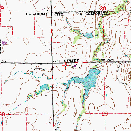 Topographic Map of Oklahoma City Northwest Division, OK