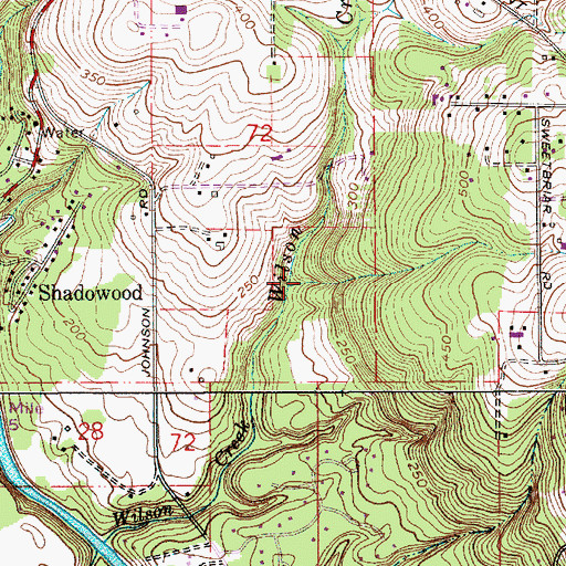 Topographic Map of Stafford Census Designated Place, OR